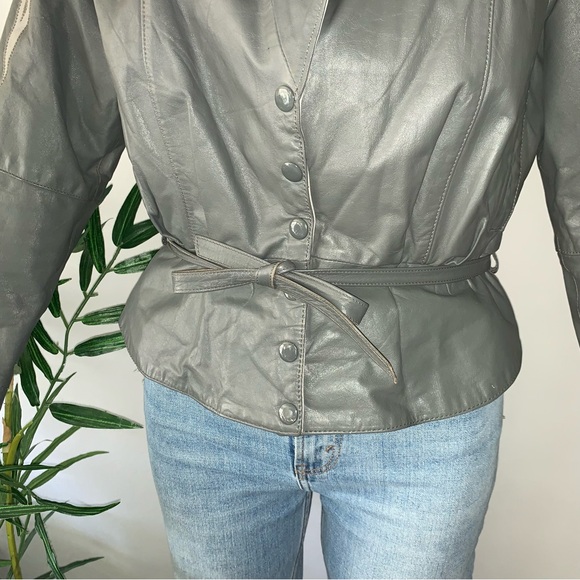 v i n t a g e :: Funnel Neck Leather Jacket Patchwork Phoenix - Picture 10 of 15